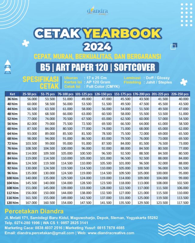 Yearbook B5-AP 120-Softcover-Diandra Kreatif 2024