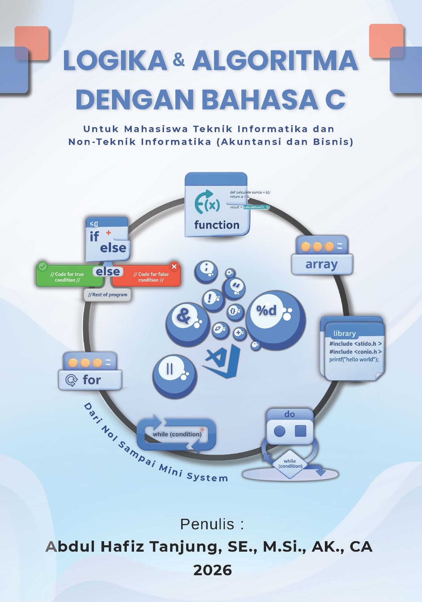 depan LOGIKA & ALGORITMA DENGAN BAHASA C Untuk Mahasiswa Teknik Informatika dan Non Teknik Informatika (Akuntansi Dan Bisnis) - Gambar 1