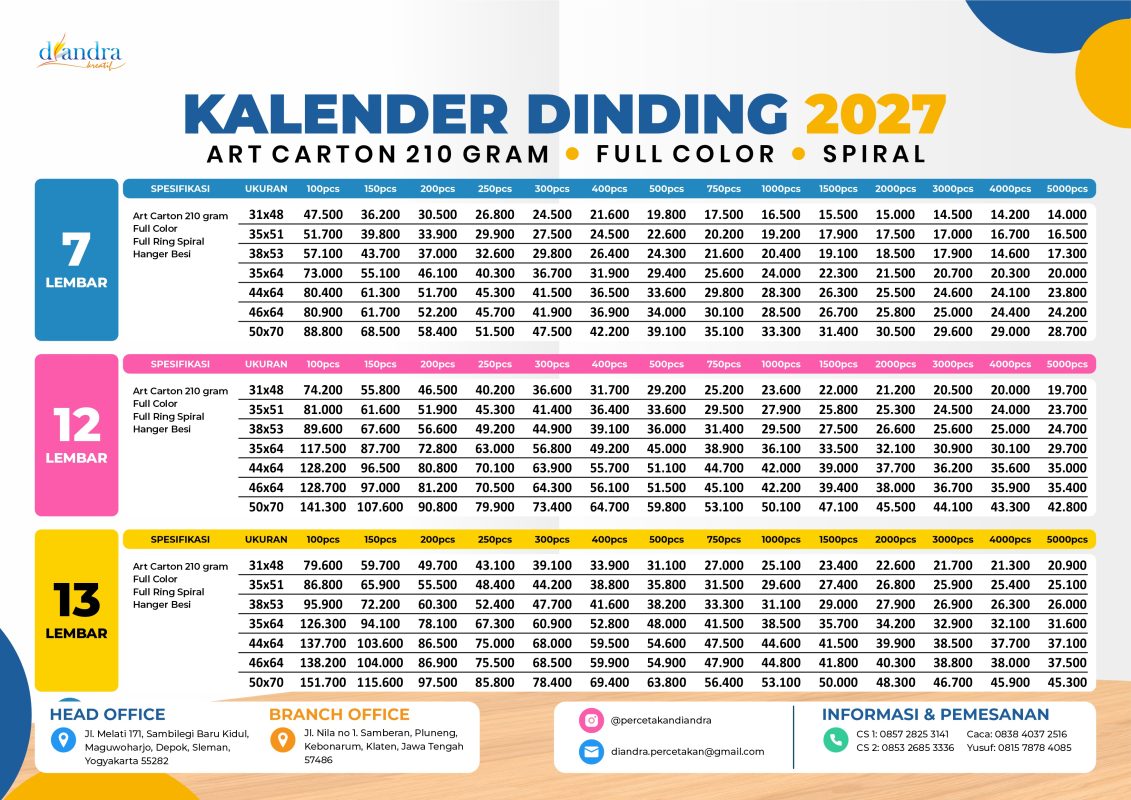 Cetak Kalender Dinding 2027_AC210-Percetakan Diandra #3