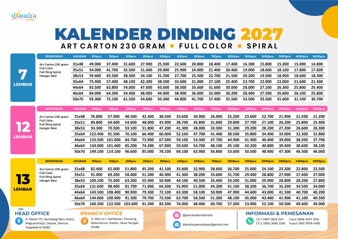 Cetak Kalender Dinding 2027_AC230-Percetakan Diandra #3