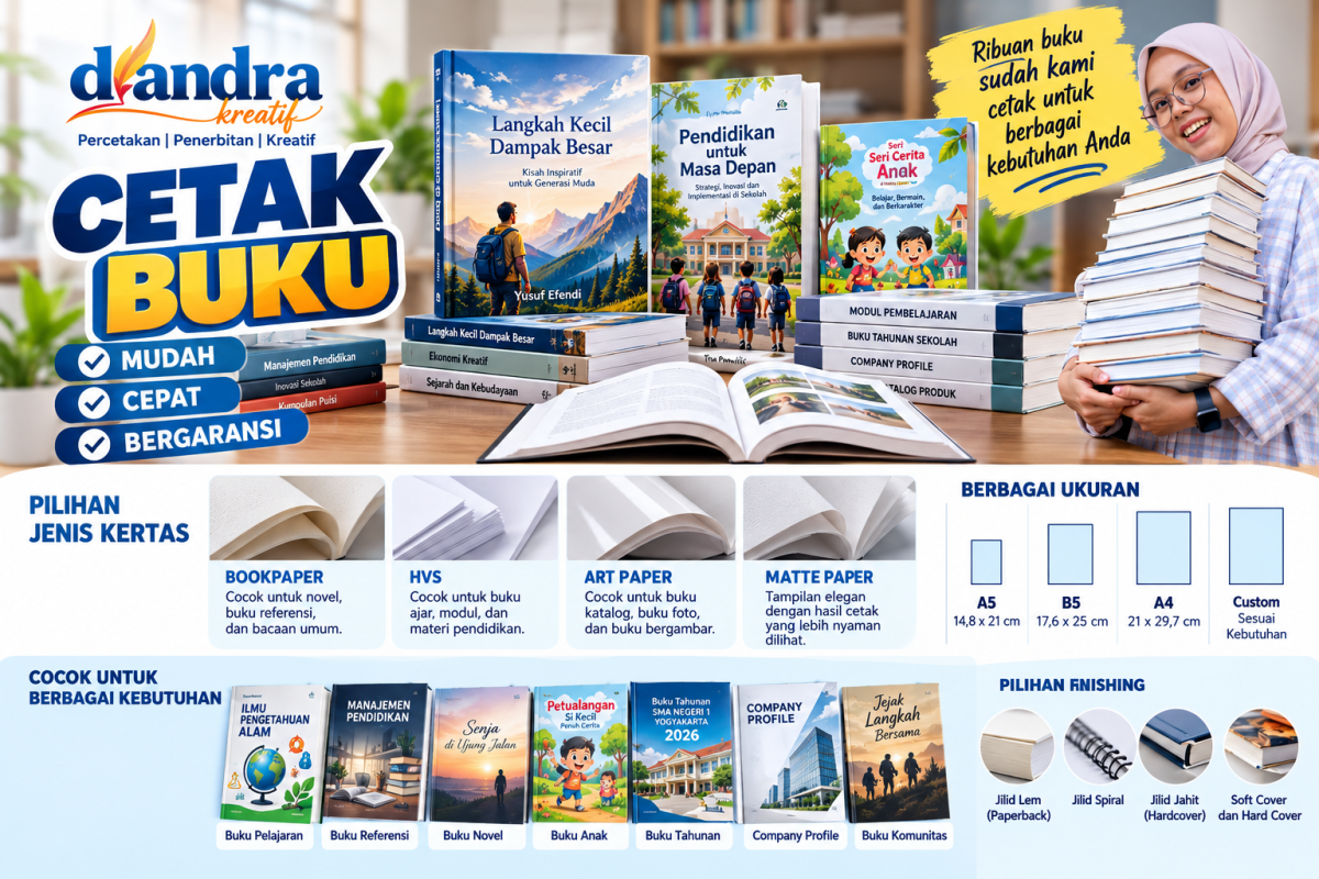 Jasa Cetak Buku Berkualitas di Yogyakarta: Mudah, Cepat, dan Bergaransi